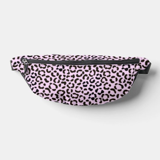 Trendy Black & Pink Leopard Fur Effect Rpt Pattern Heuptasje (Liggend)