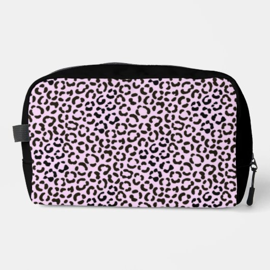 Trendy Black & Pink Leopard Fur Effect Rpt Pattern Toilettasje (Voorkant)