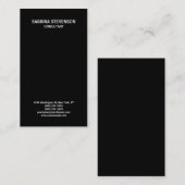 Trendy Black Plain Simple Minimalist Stylish Visitekaartje (Voorkant / Achterkant)