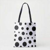 Trendy Black Polka Dot Pattern Draagtas (Voorkant)