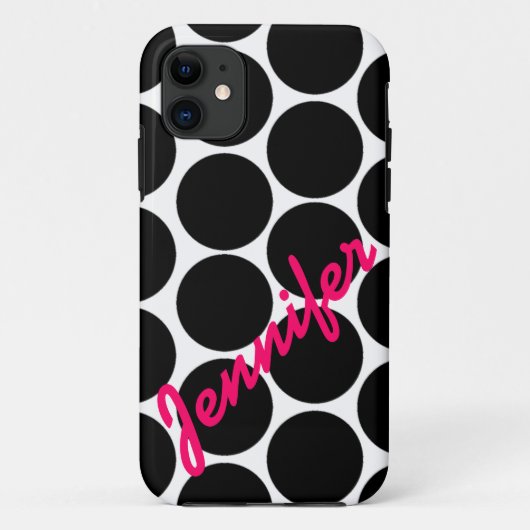 Trendy Black Polka Dot Pattern iPhone 5 Hoesje (Achterkant)