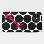 Trendy Black Polka Dot Pattern iPhone 5 Hoesje (Achterkant (horizontaal))