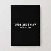 Trendy Black Professional Plain Modern Elegant Button (Voorkant)