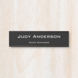 Trendy Black Professional Plain Modern Elegant Deurbordje