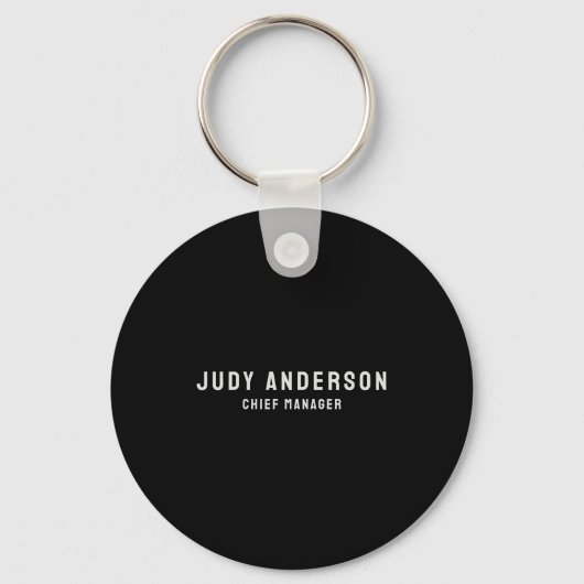 Trendy Black Professional Plain Modern Elegant Sleutelhanger (Voorkant)