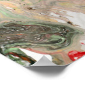 Trendy Black Red Green Modern Abstracte kunst Poster (Hoek)