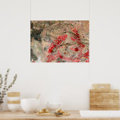 Trendy Black Red Green Modern Abstracte kunst Poster (Keuken)