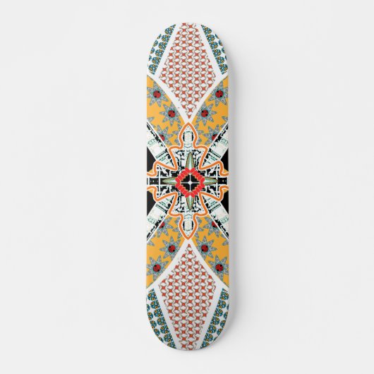 Trendy Black Red Yellow Tribal Skateboard Deck (Voorkant)