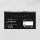 Trendy Black Silver Light Effect Moderne merknaam Visitekaartje (Achterkant)