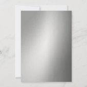 Trendy Black & Silver Typography Birthday Party Kaart (Achterkant)