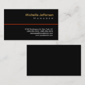 Trendy Black Stylish Manager Visitekaartje (Voorkant / Achterkant)