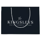 Trendy Black Stylish Modern Bold Typograhy Name Groot Cadeauzakje (Voorkant)