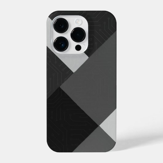 Trendy Black, White and Gray Patterned Phone Case iPhone Hoesje (Achterkant)