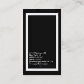 Trendy Black White Bordure moderne Carte de visite (Dos)