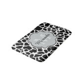 Trendy Black White Giraffe Print Monogramed Name Badmat (Gekanteld)