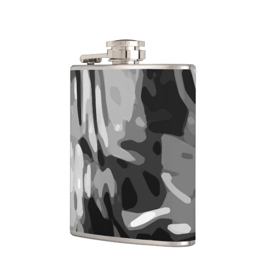 Trendy Black White Grey Abstract Pattern Heupfles (Links)