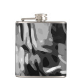 Trendy Black White Grey Abstract Pattern Heupfles (Voorkant)