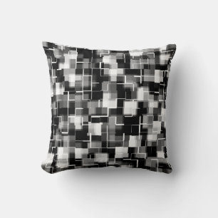 Trendy Black White Grey Abstract Pattern Kussen