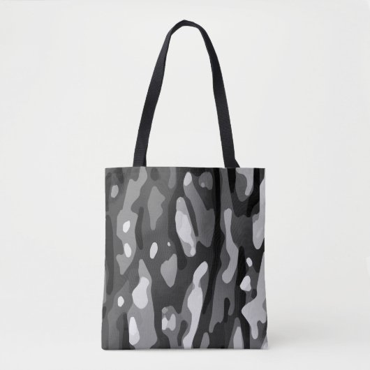 Trendy Black White Grey Abstract Pattern Tote Bag (Voorkant)
