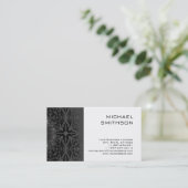 Trendy Black White Grey Pattern Visitekaartje (Staand voorkant)