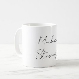 Trendy Black White Handwrite minimalist Koffiemok