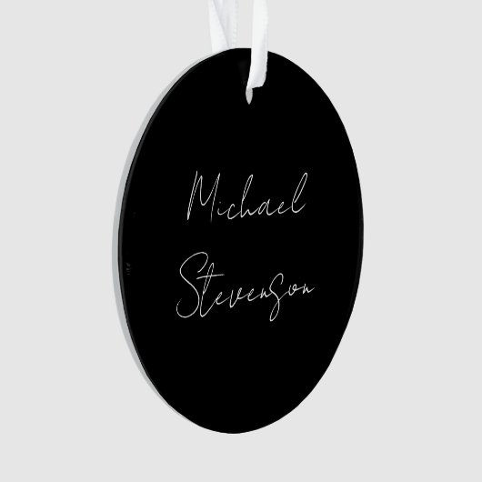 Trendy Black White Handwrite minimalist Ornament (voorkant)