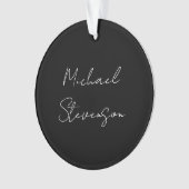 Trendy Black White Handwrite minimalist Ornament (voorkant)