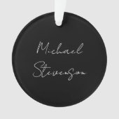 Trendy Black White Handwrite minimalist Ornament (voorkant)