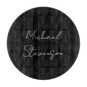 Trendy Black White Handwrite minimalist Snijplank