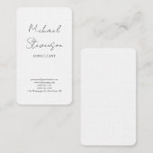 Trendy Black White Handwrite minimalist Visitekaartje (Voorkant / Achterkant)