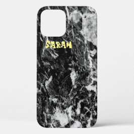 Trendy Black White Marble iPhone 12 Hoesje