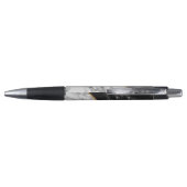 Trendy Black & White Marble Stone - Voeg uw brief  Pen (Achterkant)