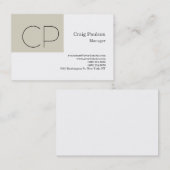 Trendy Black White Minimalist Modern Monogram Visitekaartje (Voorkant / Achterkant)