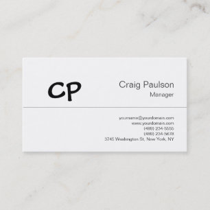 Trendy Black White Modern Monogram Visitekaartje