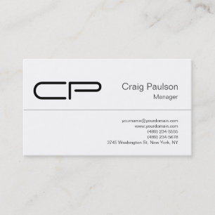 Trendy Black White Modern Monogram Visitekaartje