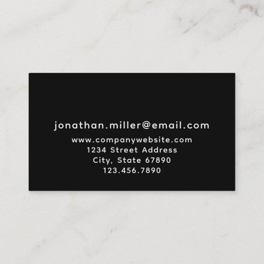 Trendy Black White Monogram Visitekaartje (Achterkant)