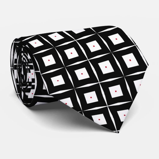 Trendy Black & White op Art Geometric Pattern Stropdas (Opgerold)
