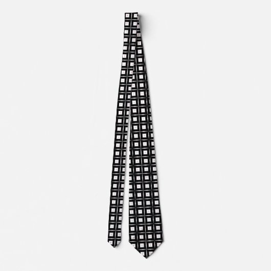 Trendy Black & White op Art Geometric Pattern Stropdas (Achterkant)