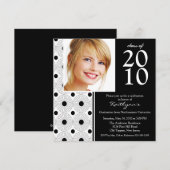 Trendy Black & White Photo Afstuderen Invitation Kaart (Voorkant / Achterkant)