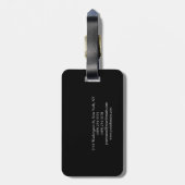 Trendy Black & White Plain Creative Modern Bagagelabel (Achterkant verticaal)