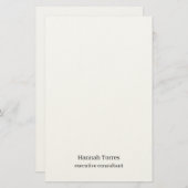 Trendy Black & White Plain Creative Modern Briefpapier (Voorkant / Achterkant)