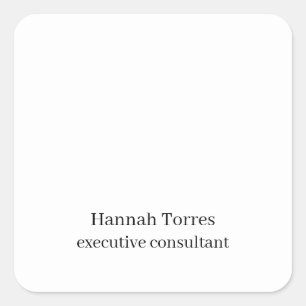 Trendy Black & White Plain Creative Modern Vierkante Sticker