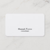 Trendy Black & White Plain Creative Modern Visitekaartje (Voorkant)