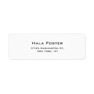 Trendy Black & White Plain Elegant Moderne Style Etiket