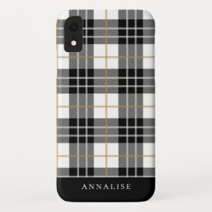 Trendy Black/White Plays Pattern iPhone XR Hoesje