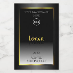Trendy Black White Product Labels Gold Lijst Logo Voedselcontainer Etiket