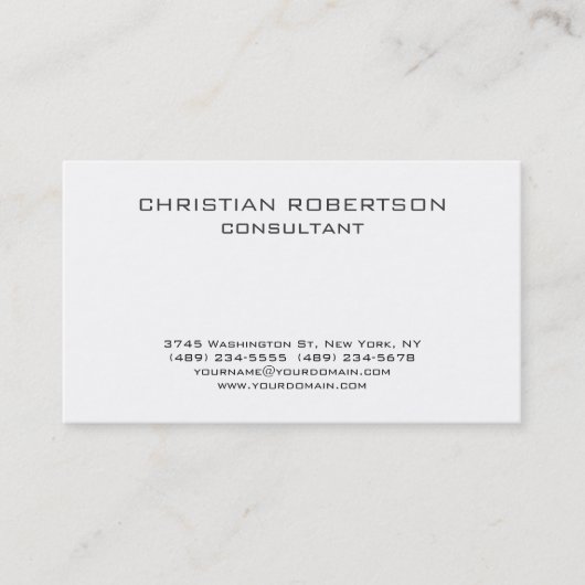 Trendy Black White Professional Visitekaartje (Voorkant)