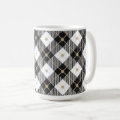 Trendy Black White Pset Pattern Koffiemok (Voorkant rechts)