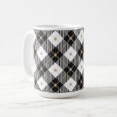 Trendy Black White Pset Pattern Koffiemok (Voorkant links)