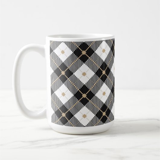 Trendy Black White Pset Pattern Koffiemok (Links)